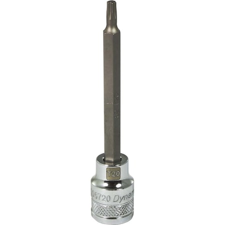 Dynamic Tools 3/8 Drive Torx Head, T20 Long Bit, Chrome Finish Socket D006720